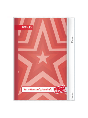 ROTH Hausaufgabenheft Unicolor für clevere Faule, Red Star in Rot