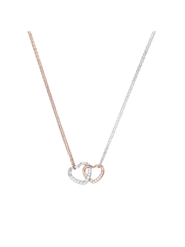 Amor Kette mit Anhänger Silber 925, rhodiniert+rosévergoldet in Bicolor