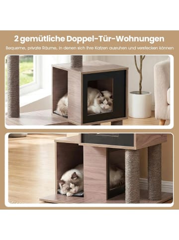 COSTWAY Kratzbaum Holz 93 cm in Hellbraun