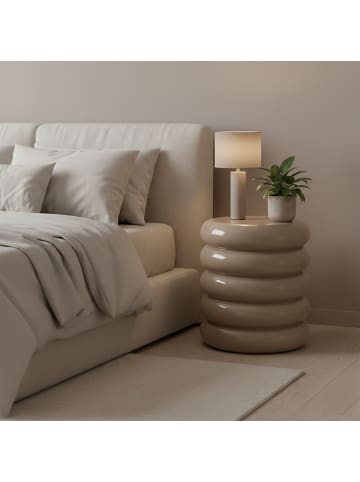 relaxdays Beistelltisch "Bubble" in Beige - (H)45 x (Ø)31 cm