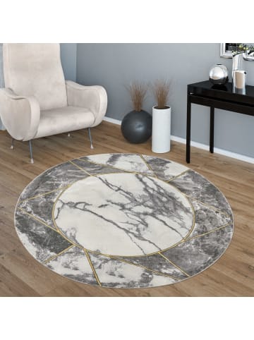 KADIMA DESIGN Teppich Kurzflor Marmoroptik Wohnzimmer schmutzabweisend in Gold