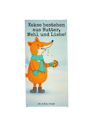 Mr. & Mrs. Panda Saunahandtuch Fuchs Keks Design mit Spruch in Weiß