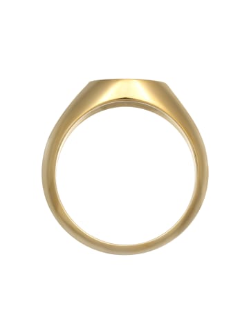 KUZZOI Ring 925 Sterling Silber mit Smiling Face, Siegelring, Smiling Face in Gelb