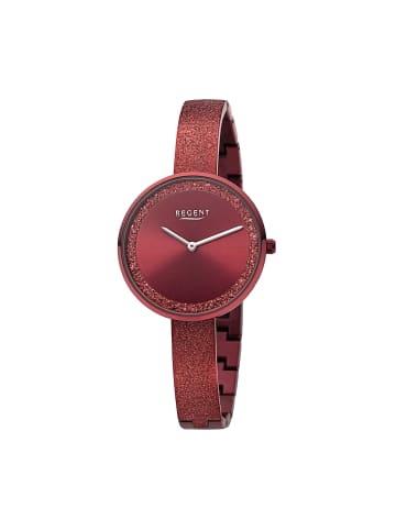 Regent Armbanduhr-Analog rot mittel (ca. 34mm) Regent Metallarmband