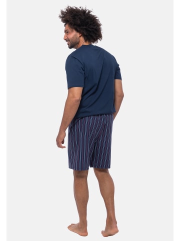 Ammann Schlafanzug Night & Home Cotton in Dunkelblau