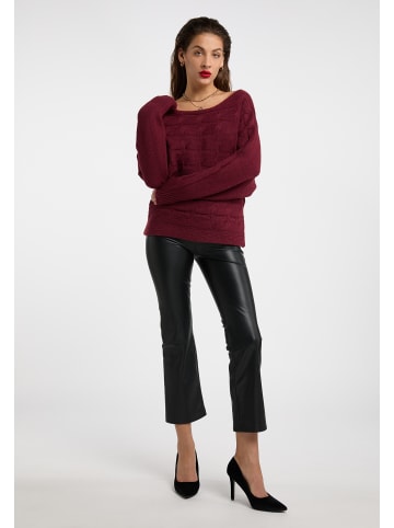 faina Damen Strickpullover in Dunkelkirschrot