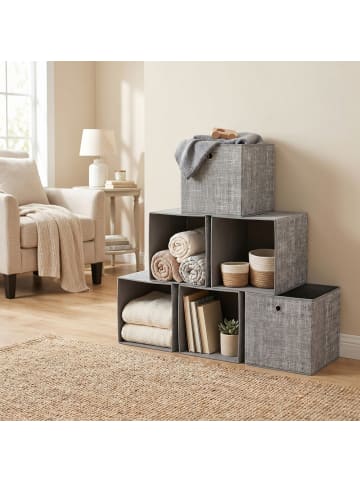 SONGMICS 6er-Set: Aufbewahrungsbox Tina in Grau meliert - (B)30 x (H)30 x (T)30 cm