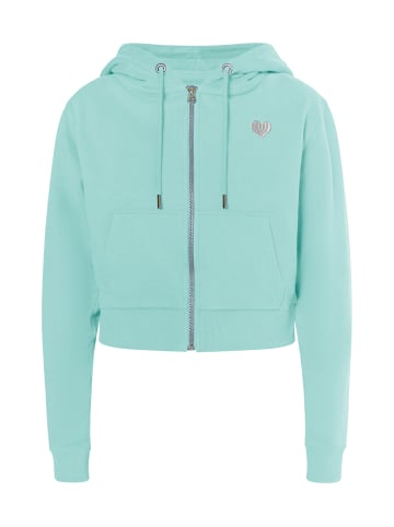 myMo Zip Hoodie Cropped in Aqua