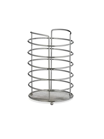 relaxdays Küchenutensilienhalter in Silber - (H)22,5 x Ø 15 cm