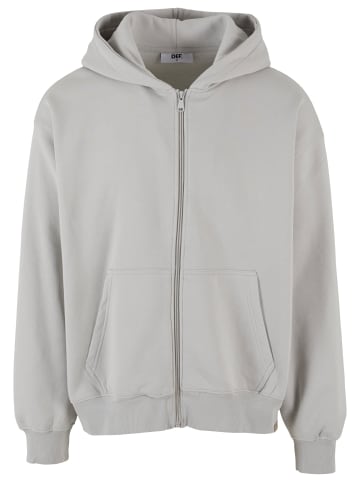DEF DEF Zip-Kapuzenpullover in grey washed