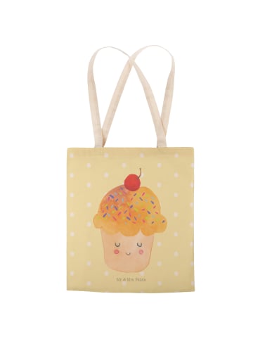 Mr. & Mrs. Panda Tasche Cupcake ohne Spruch in Gelb Pastell