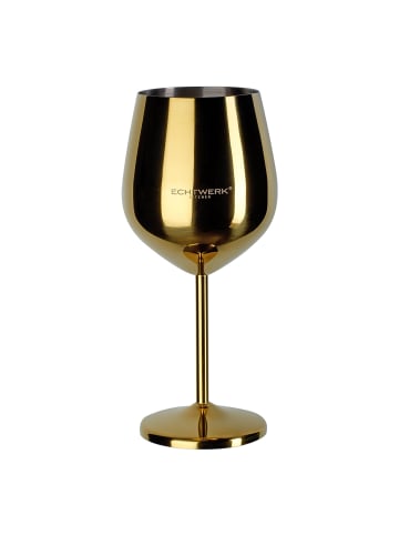 Echtwerk 2 er-Set Edelstahl Weinglas/Weinkelch bruchsicher 500 ml in Gold