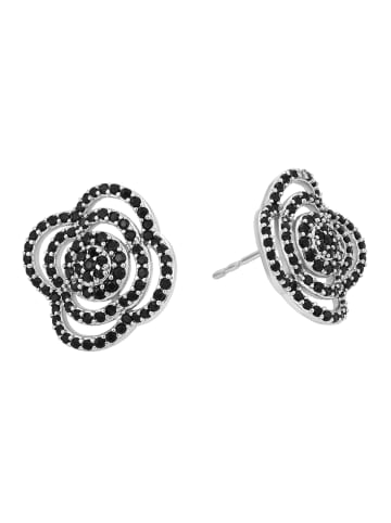 faina Earrings in Silver Black