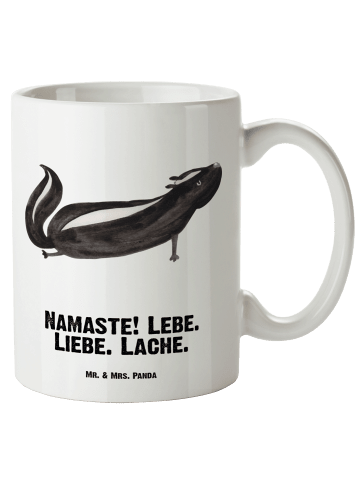 Mr. & Mrs. Panda weisse tasse Stinktier Yoga mit Spruch in Weiß