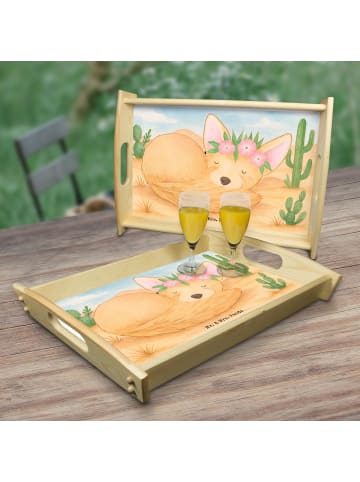 Mr. & Mrs. Panda tablett zum servieren Wüstenfuchs Blumen Design... in Weiß