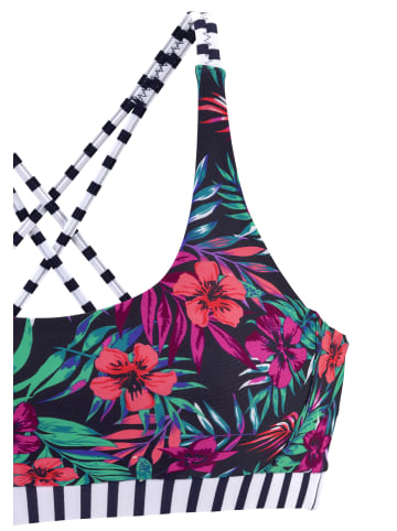 Venice Beach Bustier-Bikini-Top in marine bedruckt