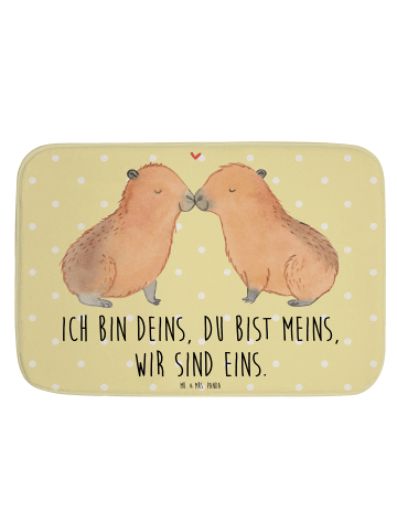 Mr. & Mrs. Panda Badvorleger Capybara Liebe mit Spruch in Gelb Pastell