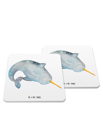 Mr. & Mrs. Panda Tischuntersetzer Narwal ohne Spruch in Weiß