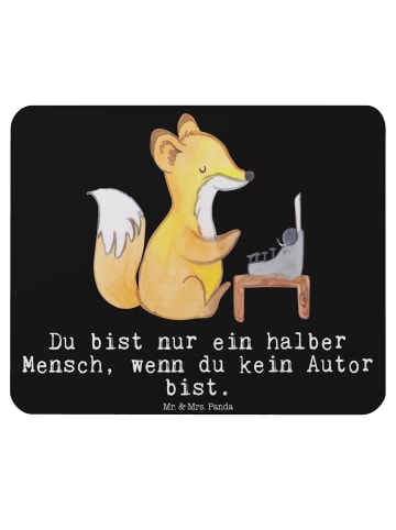 Mr. & Mrs. Panda Mauspad Autor Herz mit Spruch in Schwarz