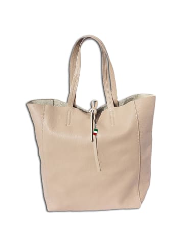 Florence Florence Shopper, Schultertasche Leder braun, beige ca. 30cm