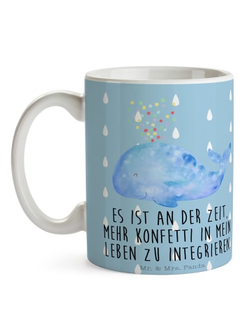 Mr. & Mrs. Panda Kaffeetasse Wal Konfetti mit Spruch in Blau Pastell