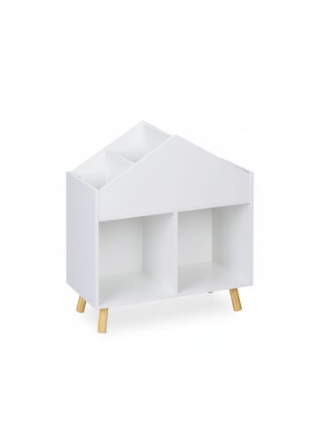 relaxdays Kinderregal in Weiß/ Natur - (B)60 x (H)64,5 x (T)30 cm