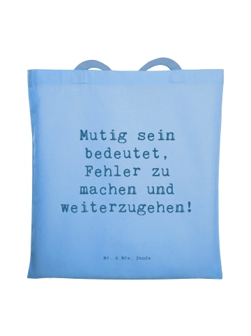 Mr. & Mrs. Panda Jutebeutel Spruch Fehler machen Lernen mit Spruch in Sky Blue