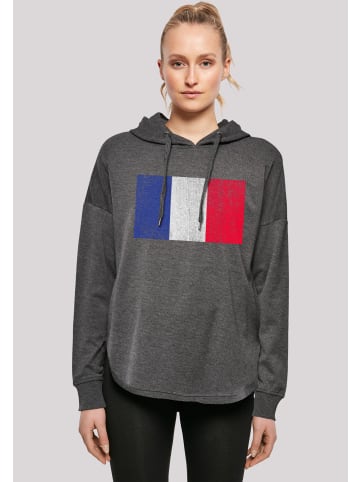 F4NT4STIC Oversized Hoodie France Frankreich Flagge distressed in charcoal