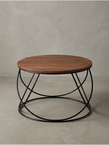 KADIMA DESIGN Couchtisch Sheesham Massivholz / Metall 60 x 40 x 60 cm,