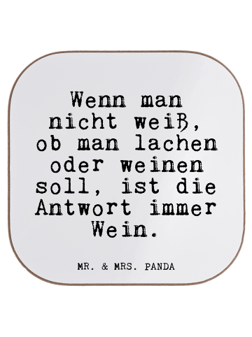 Mr. & Mrs. Panda Untersetzer für Gläser Wenn man nicht weiß,... ... in Weiß