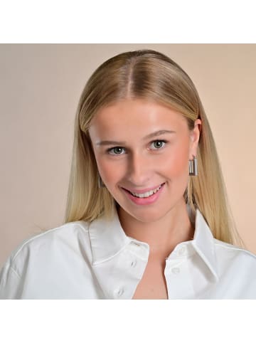 Adeliás Damen Ohrringe – Creole aus Edelstahl in silber