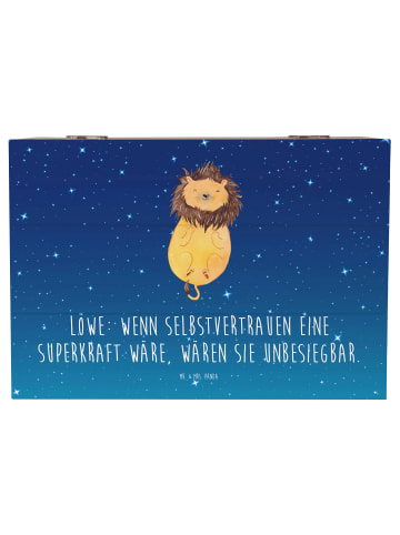 Mr. & Mrs. Panda Schatztruhe Löwe Superkraft mit Spruch in Sternenhimmel Blau