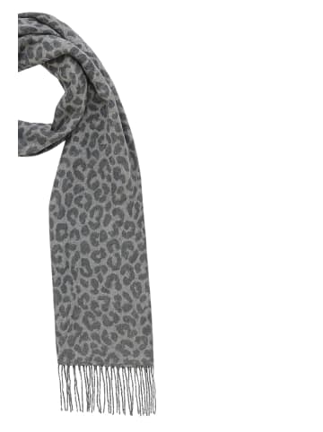 Faera Schal mit Leopardenmuster und Fransen weich in Anthrazit