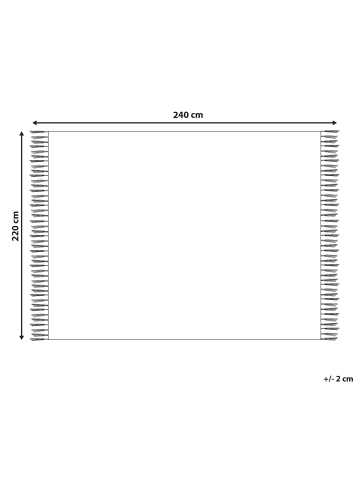 Beliani Kuscheldecke VELLA in Weiß - (W) 220 x (H) 1 x (L) 240 cm