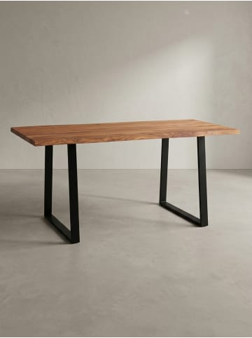 KADIMA DESIGN Schreibtisch Massivholz Baumkante, Industrial Style