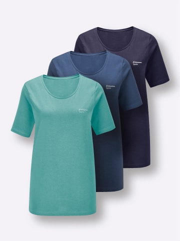 WITT WEIDEN Freizeitshirt in salbei + jeansblau + marine