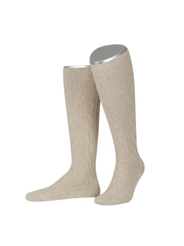 Lusana Trachtenkniestrümpfe LN2599 in beige meliert (75)