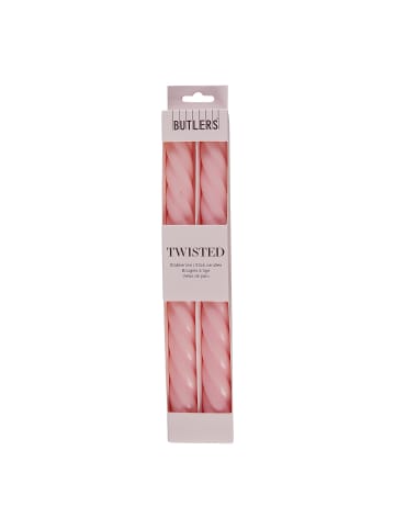 Butlers Butlers Stabkerze TWISTED 2er-Set in Rosa