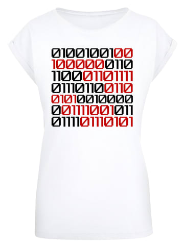 F4NT4STIC T-Shirt I love you Binary Code Valentinstag in weiß