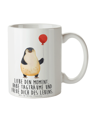Mr. & Mrs. Panda Kaffeebecher Pinguin Luftballon mit Spruch in Weiß