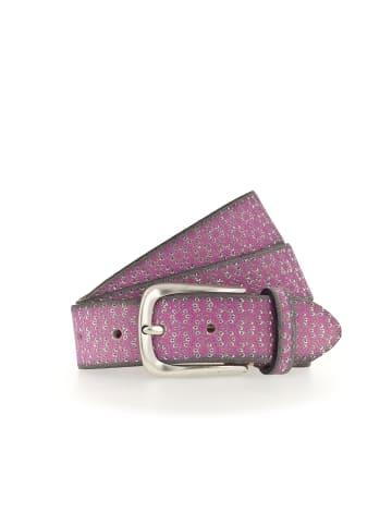 b.belt Vollledergürtel Mara in pink - silber metallic