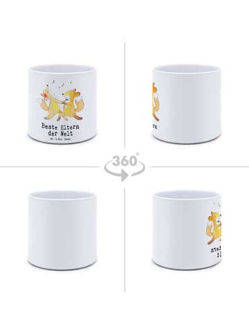 Mr. & Mrs. Panda Großer Blumenkübel Fuchs Beste Eltern der Welt ... in Weiß