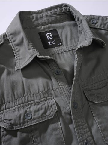 Brandit Hemd "Vintage Shirt Long Sleeve" in Grau