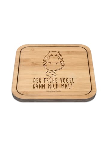 Mr. & Mrs. Panda Coaster Katze Frühaufsteher mit Spruch in Transparent