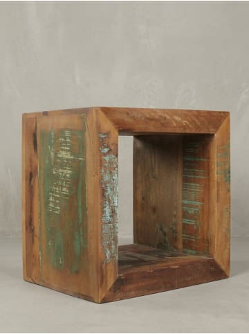 KADIMA DESIGN Beistelltisch | Massivholz, 45x45x35cm, Ablage