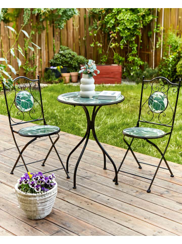 Beliani 2er-Set Esszimmerstuhl COZZANA in Schwarz/Grün