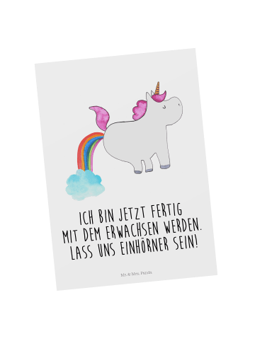 Mr. & Mrs. Panda Wanddeko Einhorn Pupsen mit Spruch in Weiß