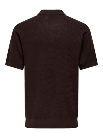 ONLY & SONS Polo in Hot Fudge