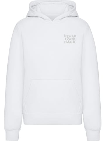 Mister Tee Hoodie "Never Look Back Ladies Fluffy Hoody" in Weiß