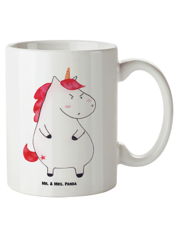 Mr. & Mrs. Panda Kaffeebecher Einhorn Wut ohne Spruch in Weiß